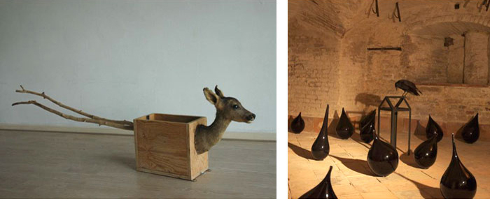 Tineke van Veen >    'lost', Objekt, 2009/    'fearful hideway', Installation, 2011/